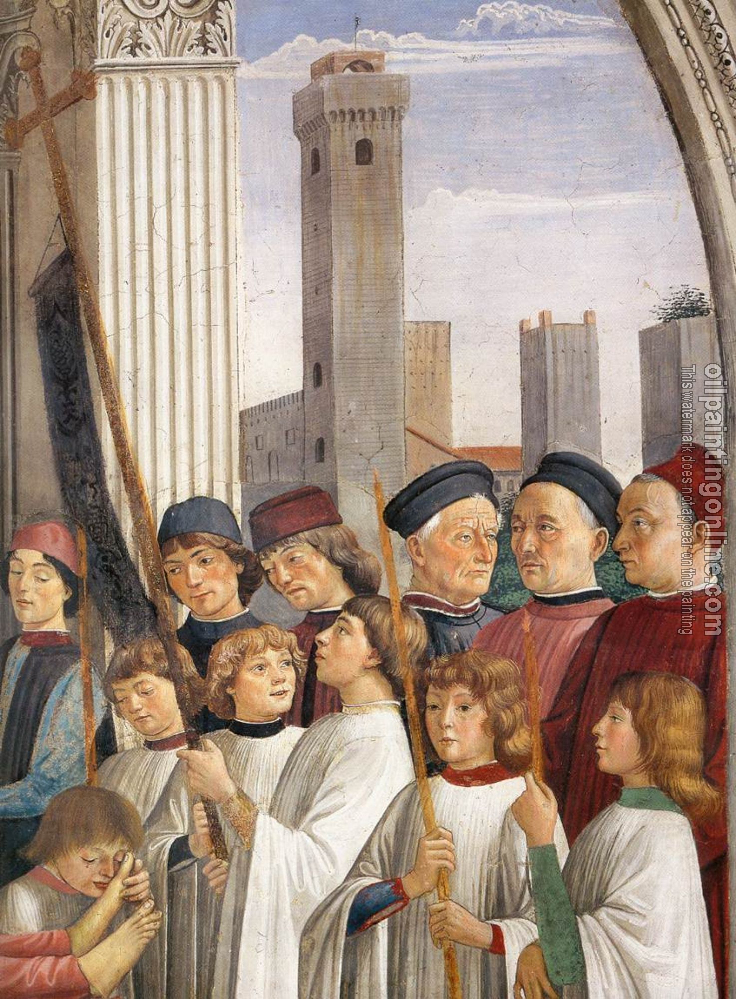 Ghirlandaio, Domenico - Obsequies of St Fina detail
